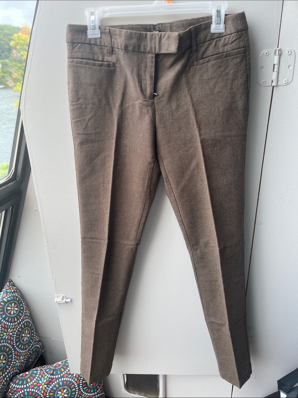 Tapered Women's Dress Pants in Chocolate Brown